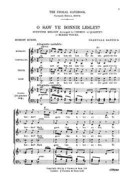 Granville Bantock: O Saw Ye Bonnie Lesley?