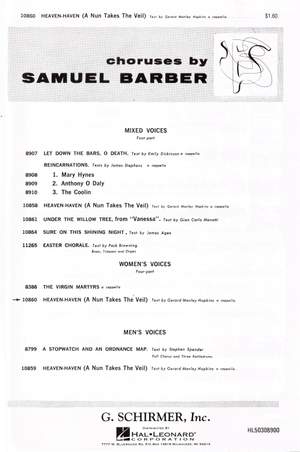 Samuel Barber: Heaven-Haven
