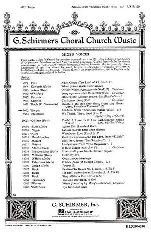 Jean Berger: Alleluia From Brazilian Psalm
