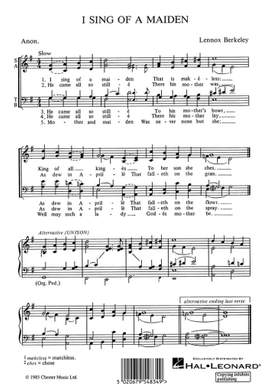 Lennox Berkeley: I Sing Of A Maiden