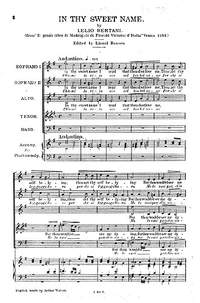 L. Bertani: In Thy Sweet Name