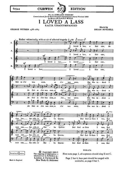 B. Boydell: I Loved A Lass
