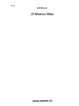 A. Herbert Brewer: O Mistress Mine