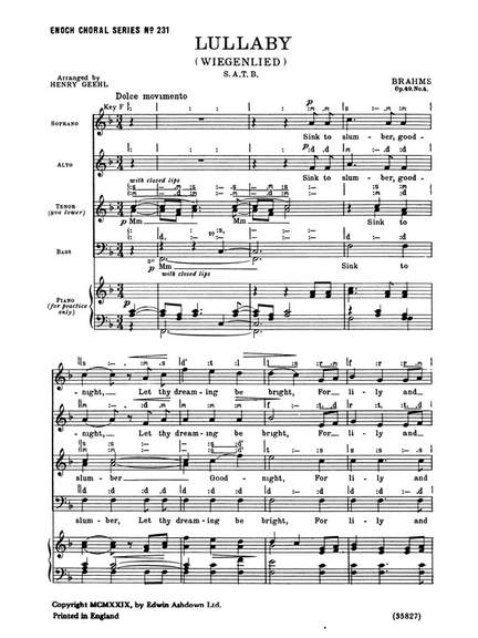 Johannes Brahms: Lullaby