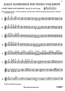H. Brown: Early Happenings For Young Violinists Book One