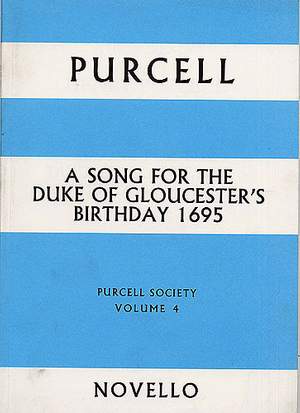 Henry Purcell: Purcell Society Volume 4