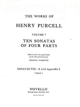 Henry Purcell: Ten Sonatas Of Four Parts For Violin 1