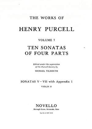 Henry Purcell: Ten Sonatas Of Four Parts Violin 2 (Sonatas V-VII)