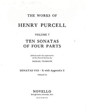 Henry Purcell: Ten Sonatas Of Four Parts Violin 2 (VIII-X)