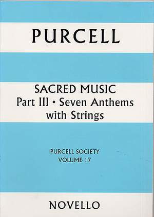 Henry Purcell: Purcell Society Volume 17