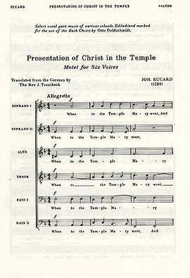 Johannes Eccard: Presentation Of Christ In The Temple (SSATBB)