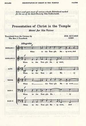 Johannes Eccard: Presentation Of Christ In The Temple (SSATBB)