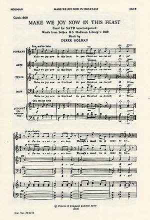 Derek Holman: Make We Joy Now In This Feast
