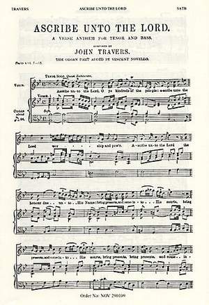 John Travers: Ascribe Unto The Lord