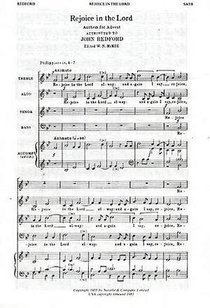 John Redford: Rejoice In The Lord (In B Flat)
