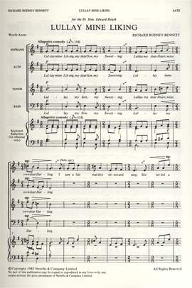 Richard Rodney Bennett: Lullay Mine Liking