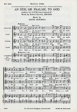 David Newbold: An Ode Or Psalme To God