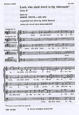 Robert Whyte: Lord Who Shall Dwell In Thy Tabernacle