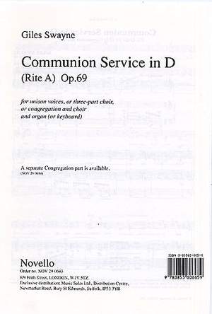 Giles Swayne: Communion Service In D (Choral Leaflet)