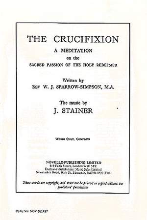 Sir John Stainer: Crucifixion (Words only) (Set Of 50)