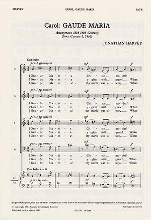 Jonathan Harvey: Gaude Maria