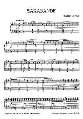 Malcolm Arnold: Sarabande and Polka For Piano