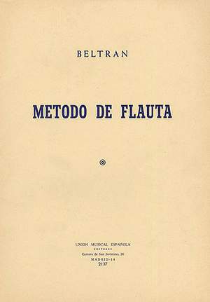 Jose Beltran: Metodo De Flauta