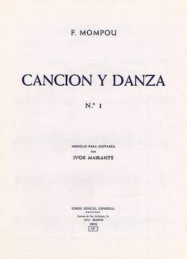 Mompou Cancion Y Danza No.1 (mairants) Guitar