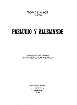 Thomas Mace: Preludio Y Allemande
