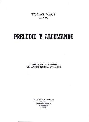 Thomas Mace: Preludio Y Allemande
