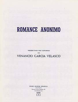 Venancio Garcia Velasco: Romance Anonimo