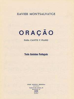 Xavier Montsalvatage: Oracao Voice/Piano