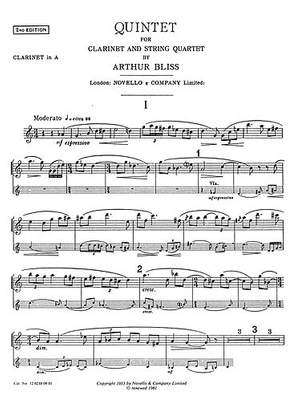 Arthur Bliss: Quintet For Clarinet And Strings