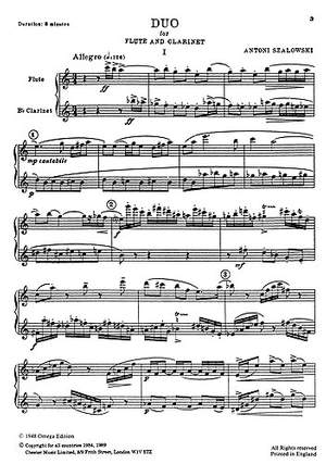 Antoni Szalowski: Duo For Flute and Clarinet