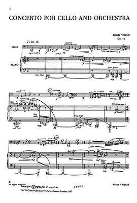 Hugh Wood: Cello Concerto Op.12 (Cello And Piano)