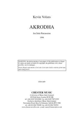 Kevin Volans: Akrodha For Solo Percussion