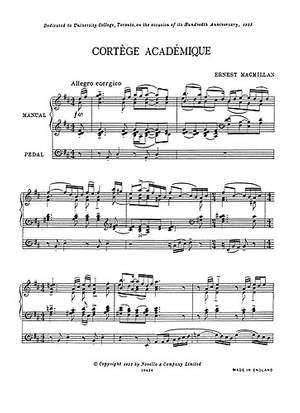 Ernest MacMillan: Cortege Academique For Organ