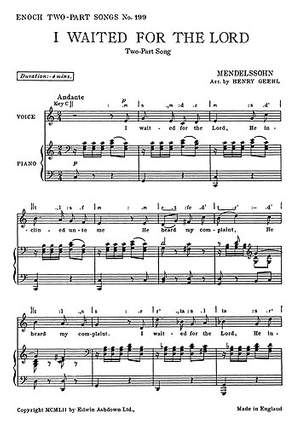 Felix Mendelssohn Bartholdy: I Waited For The Lord