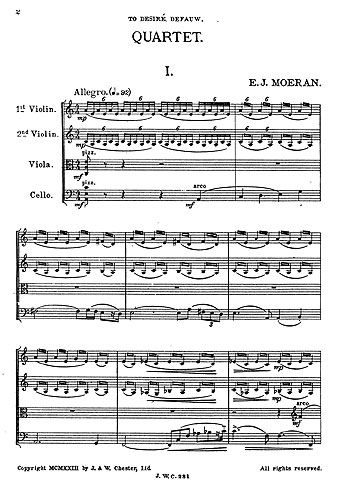E.J Moeran: String Quartet In A Minor