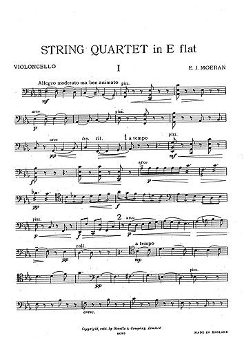 E.J Moeran: String Quartet In E Flat (Parts)