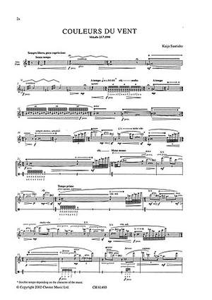 Kaija Saariaho: Couleurs Du Vent For Alto Flute