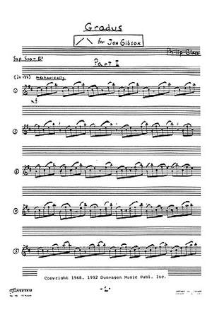 Philip Glass: Gradus For Soprano Saxophone