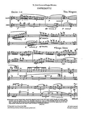 Thea Musgrave: Impromptu No.1 For Flute And Oboe