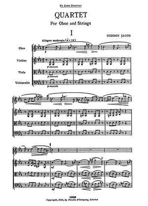 Gordon Jacob: Quartet For Oboe & Strings