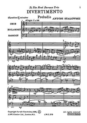 Antoni Szalowski: Divertimento (Miniature Score)
