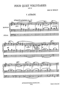 Eric Thiman: 4 Quiet Voluntaries for Organ - Set 2