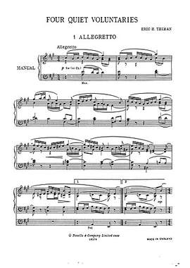 Eric Thiman: 4 Quiet Voluntaries for Organ - Set 1