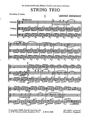 Lennox Berkeley: String Trio Op.19