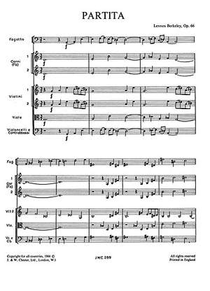Lennox Berkeley: Partita Op.66 (Miniature Score)