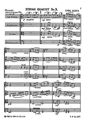 Cyril Scott: String Quartet No.3